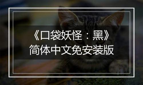《口袋妖怪：黑》简体中文免安装版
