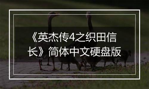 《英杰传4之织田信长》简体中文硬盘版