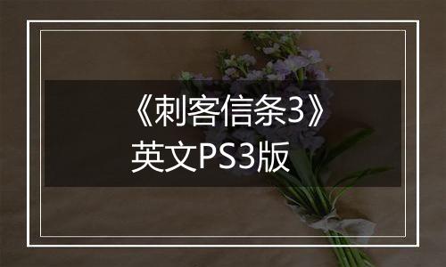 《刺客信条3》 英文PS3版