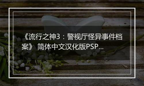 《流行之神3：警视厅怪异事件档案》 简体中文汉化版PSP版