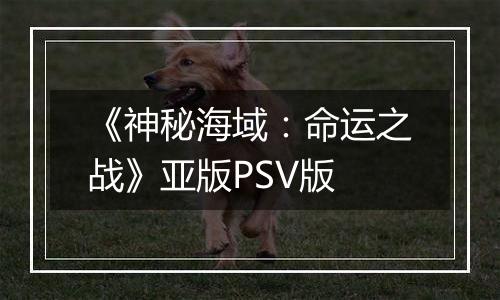 《神秘海域：命运之战》亚版PSV版