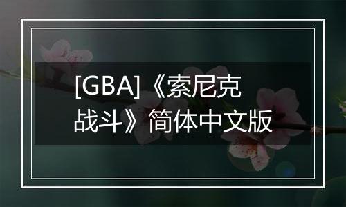[GBA]《索尼克战斗》简体中文版