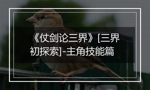 《仗剑论三界》[三界初探索]-主角技能篇