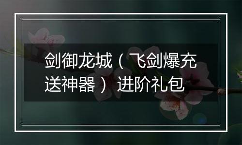 剑御龙城（飞剑爆充送神器） 进阶礼包