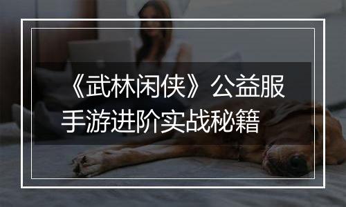 《武林闲侠》公益服手游进阶实战秘籍