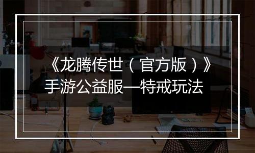 《龙腾传世（官方版）》手游公益服—特戒玩法