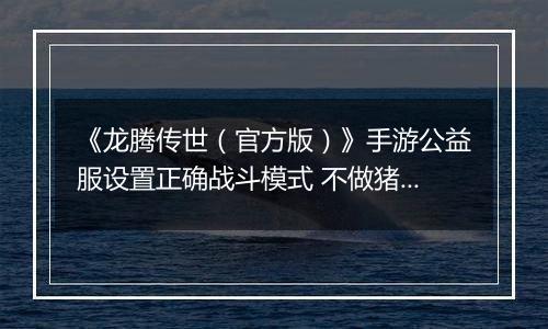 《龙腾传世（官方版）》手游公益服设置正确战斗模式 不做猪队友