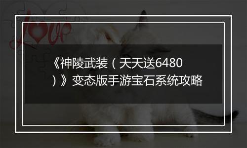 《神陵武装（天天送6480）》变态版手游宝石系统攻略
