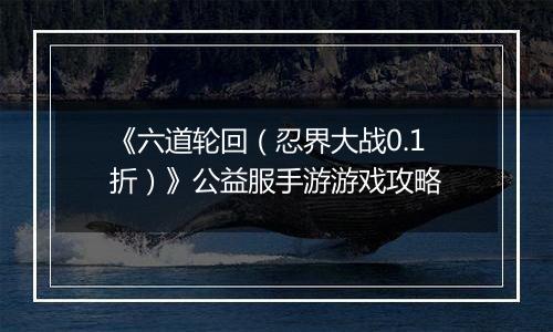 《六道轮回（忍界大战0.1折）》公益服手游游戏攻略