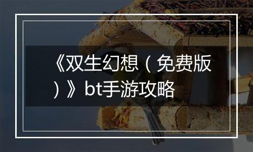 《双生幻想（免费版）》bt手游攻略