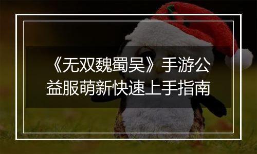 《无双魏蜀吴》手游公益服萌新快速上手指南