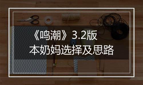 《鸣潮》3.2版本奶妈选择及思路