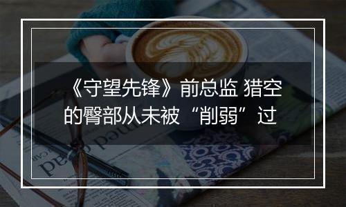 《守望先锋》前总监 猎空的臀部从未被“削弱”过