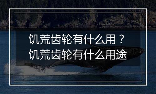饥荒齿轮有什么用？饥荒齿轮有什么用途