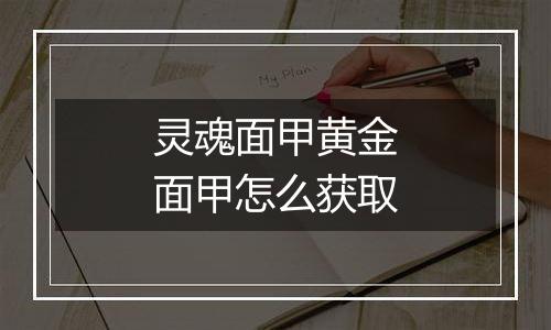 灵魂面甲黄金面甲怎么获取