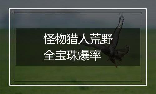 怪物猎人荒野全宝珠爆率