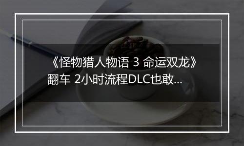 《怪物猎人物语 3 命运双龙》翻车 2小时流程DLC也敢买50元