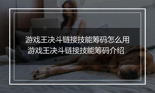 游戏王决斗链接技能筹码怎么用 游戏王决斗链接技能筹码介绍