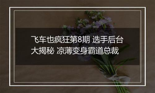 飞车也疯狂第8期 选手后台大揭秘 凉薄变身霸道总裁