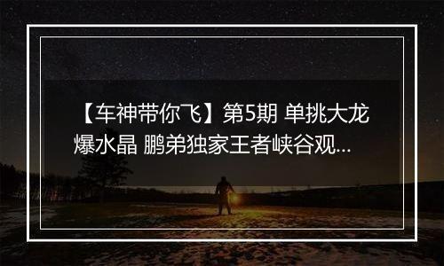 【车神带你飞】第5期 单挑大龙爆水晶 鹏弟独家王者峡谷观光指南