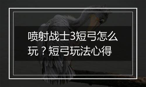 喷射战士3短弓怎么玩？短弓玩法心得