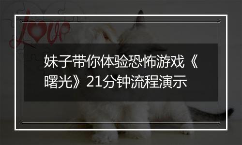 妹子带你体验恐怖游戏《曙光》21分钟流程演示