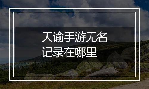 天谕手游无名记录在哪里