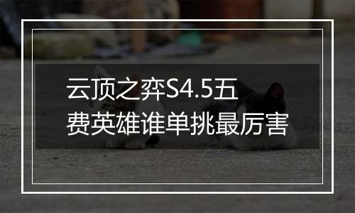 云顶之弈S4.5五费英雄谁单挑最厉害