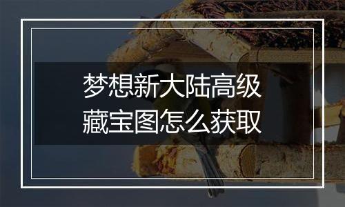 梦想新大陆高级藏宝图怎么获取