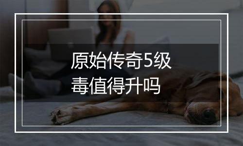 原始传奇5级毒值得升吗