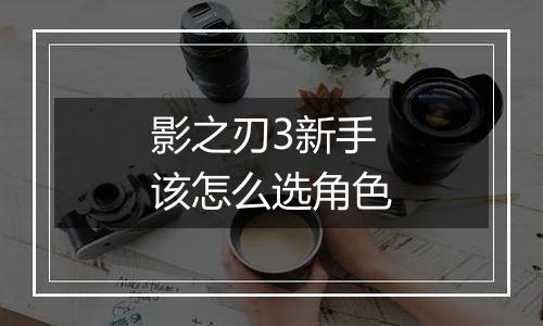 影之刃3新手该怎么选角色