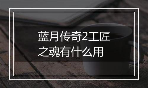 蓝月传奇2工匠之魂有什么用