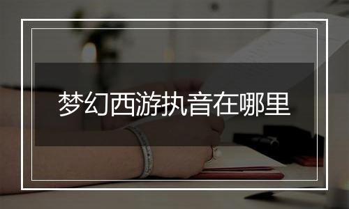 梦幻西游执音在哪里