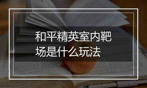 和平精英室内靶场是什么玩法