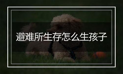 避难所生存怎么生孩子
