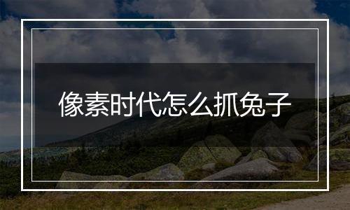 像素时代怎么抓兔子