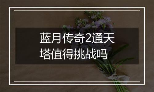 蓝月传奇2通天塔值得挑战吗