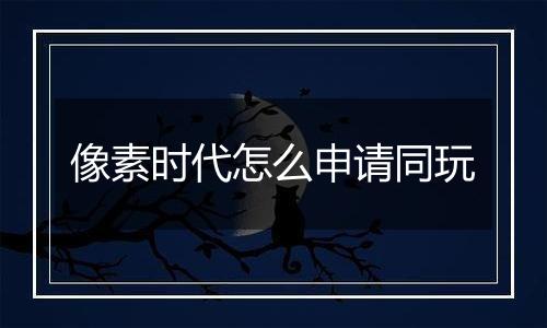 像素时代怎么申请同玩