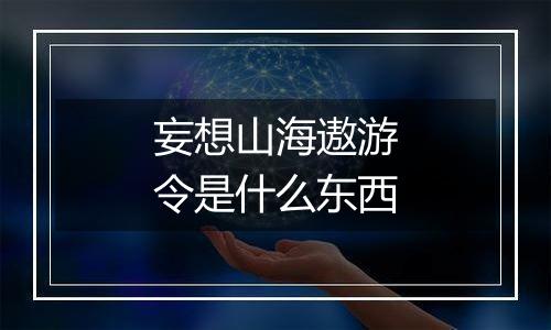 妄想山海遨游令是什么东西