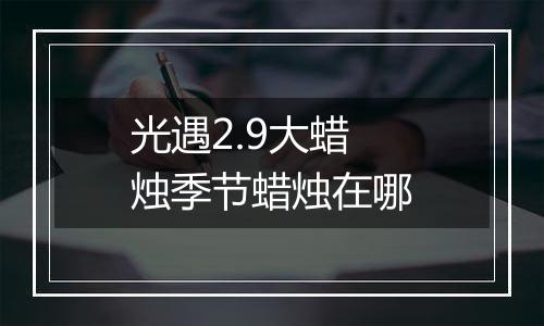 光遇2.9大蜡烛季节蜡烛在哪