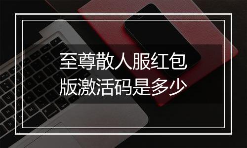 至尊散人服红包版激活码是多少