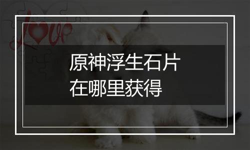 原神浮生石片在哪里获得