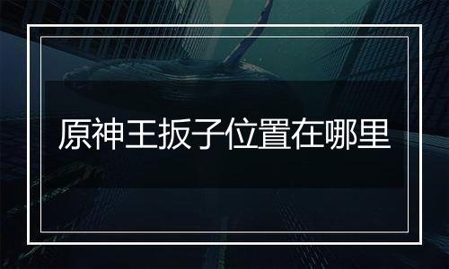 原神王扳子位置在哪里