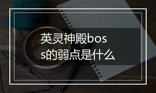 英灵神殿boss的弱点是什么