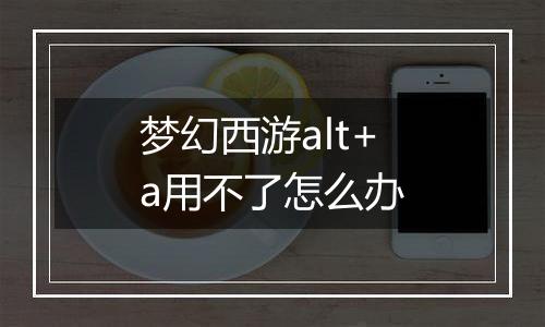 梦幻西游alt+a用不了怎么办
