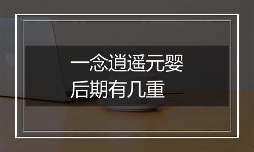 一念逍遥元婴后期有几重