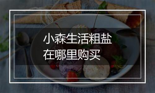 小森生活粗盐在哪里购买