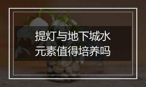 提灯与地下城水元素值得培养吗
