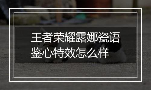 王者荣耀露娜瓷语鉴心特效怎么样