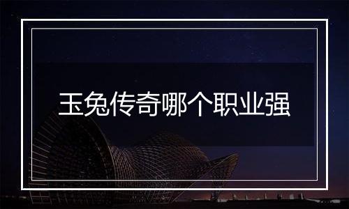 玉兔传奇哪个职业强